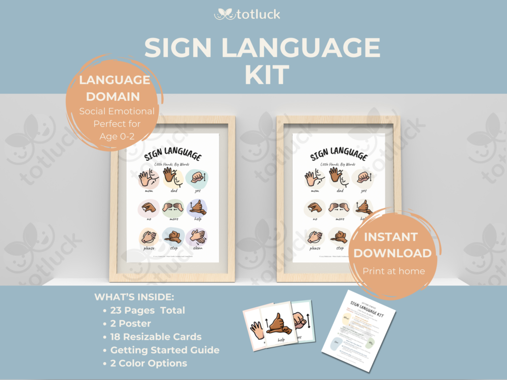 Sign Language Kit | Baby Communication Flashcards & Poster